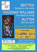 2013-04 Britten, Vaughan Williams, Rutter